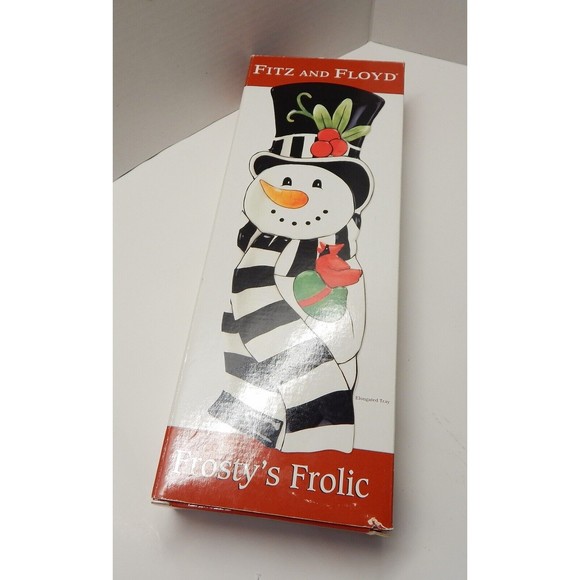 Fitz & Floyd Frosty's Frolic Elongated 15” Platter Tray Snowman 2010 Holiday - Picture 10 of 12